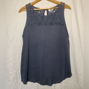 Old Navy Gray Lace Tank Top